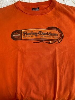 Harley-Davidson Orange Tee with Brown & Black Logo